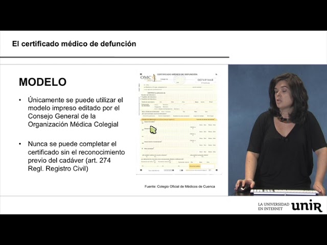 Certificado médico de defunción en el registro civil