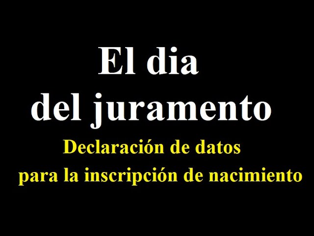 Declaración de datos para la inscripción en el registro civil