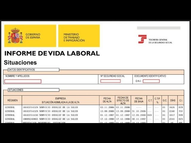 Informe de vida laboral en la sede electrónica de la empresa
