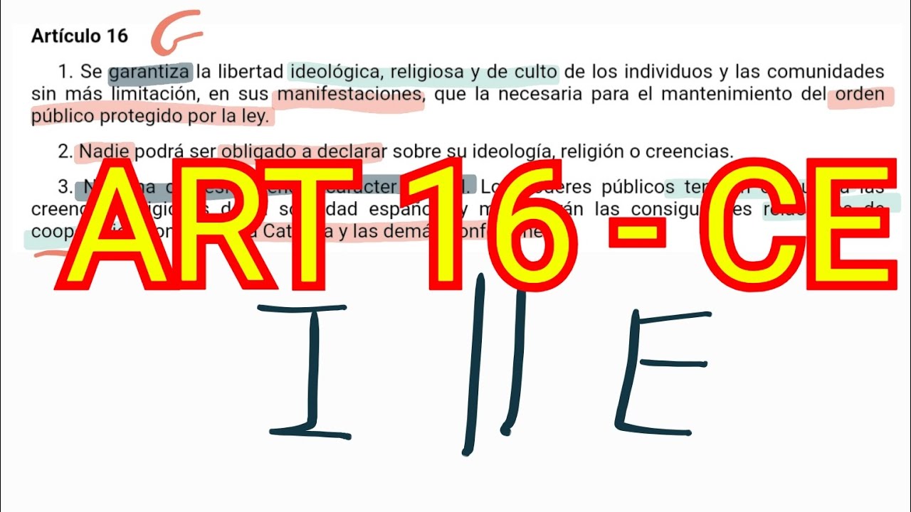 Análisis del Artículo 16 de la Constitución Española