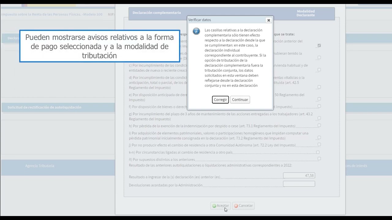 Declaración complementaria de renta por atrasos en rendimientos de trabajo
